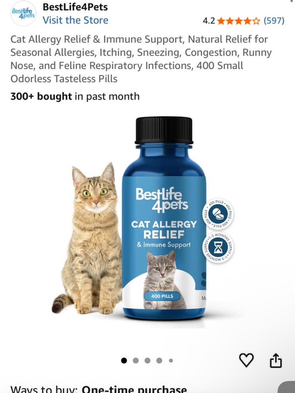 Cat Allergy Relief & Immune Support – Blue Bottle